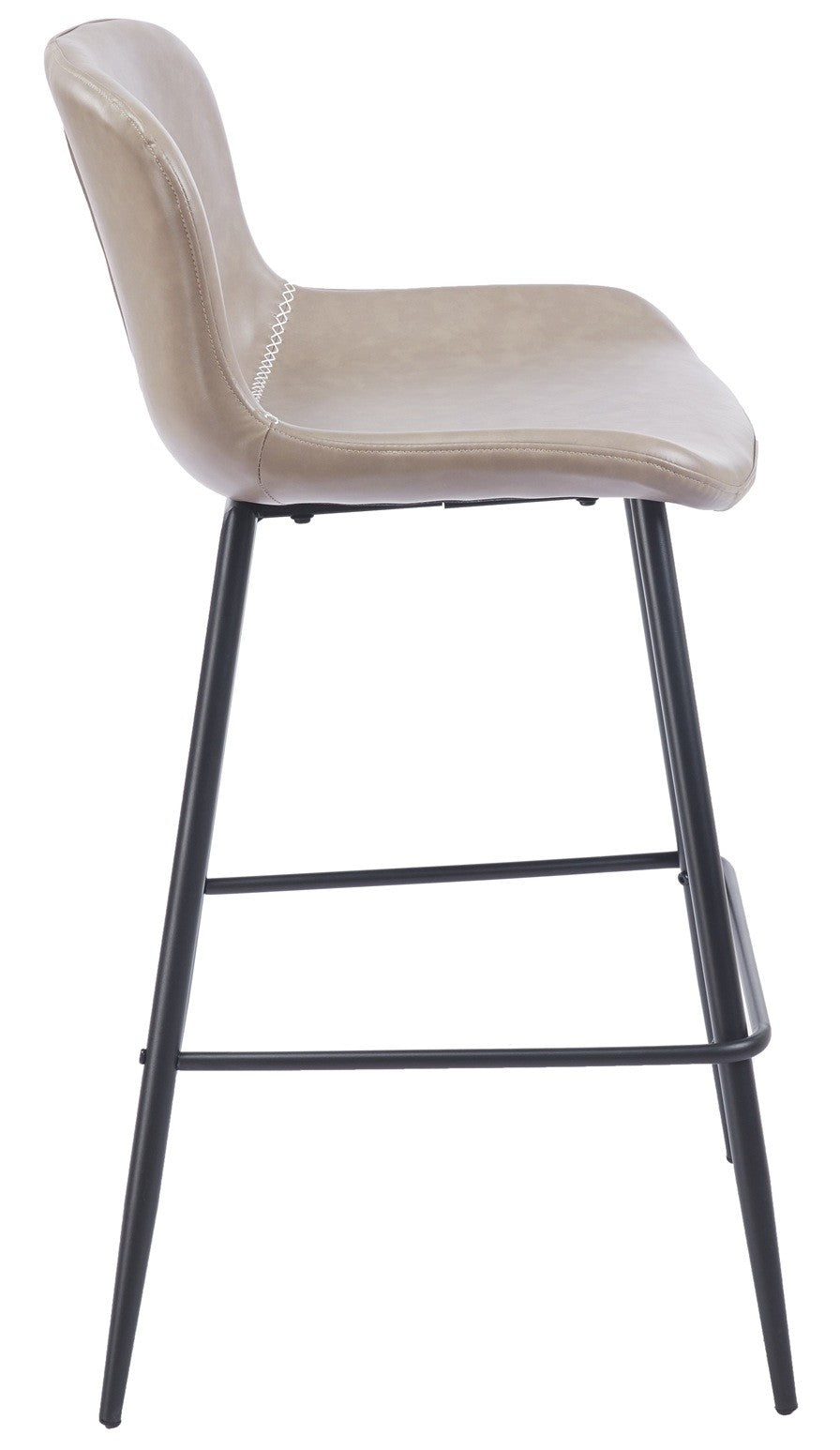 Taburete SAMPER, metal, similpiel vintage gris