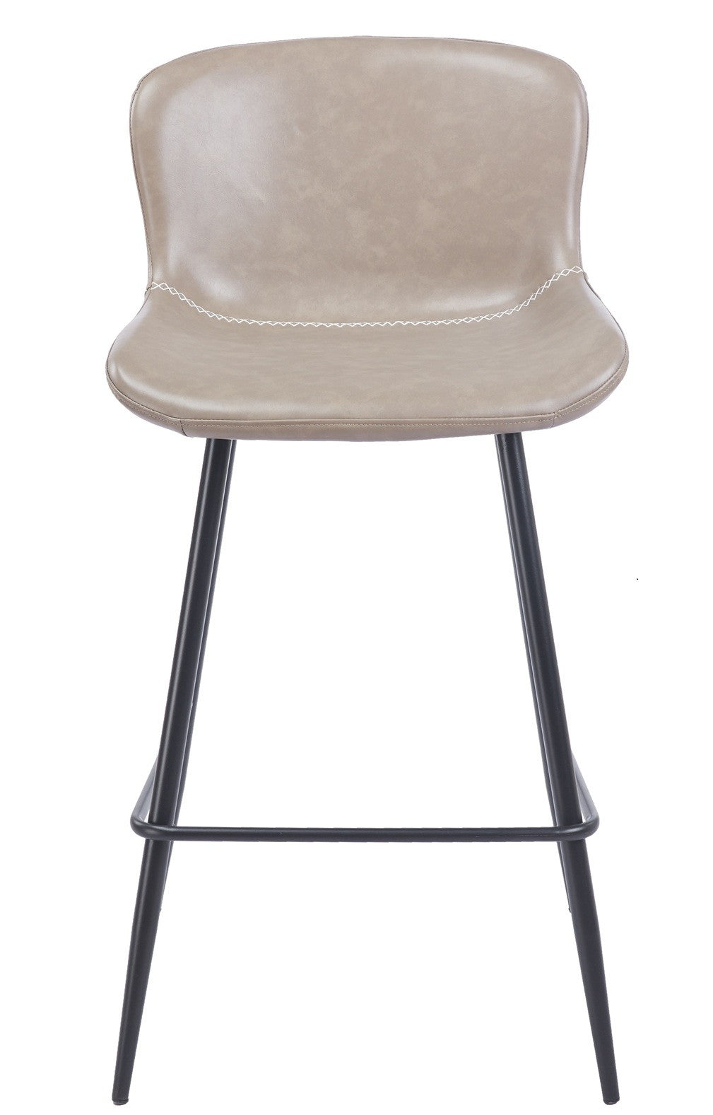 Taburete SAMPER, metal, similpiel vintage gris