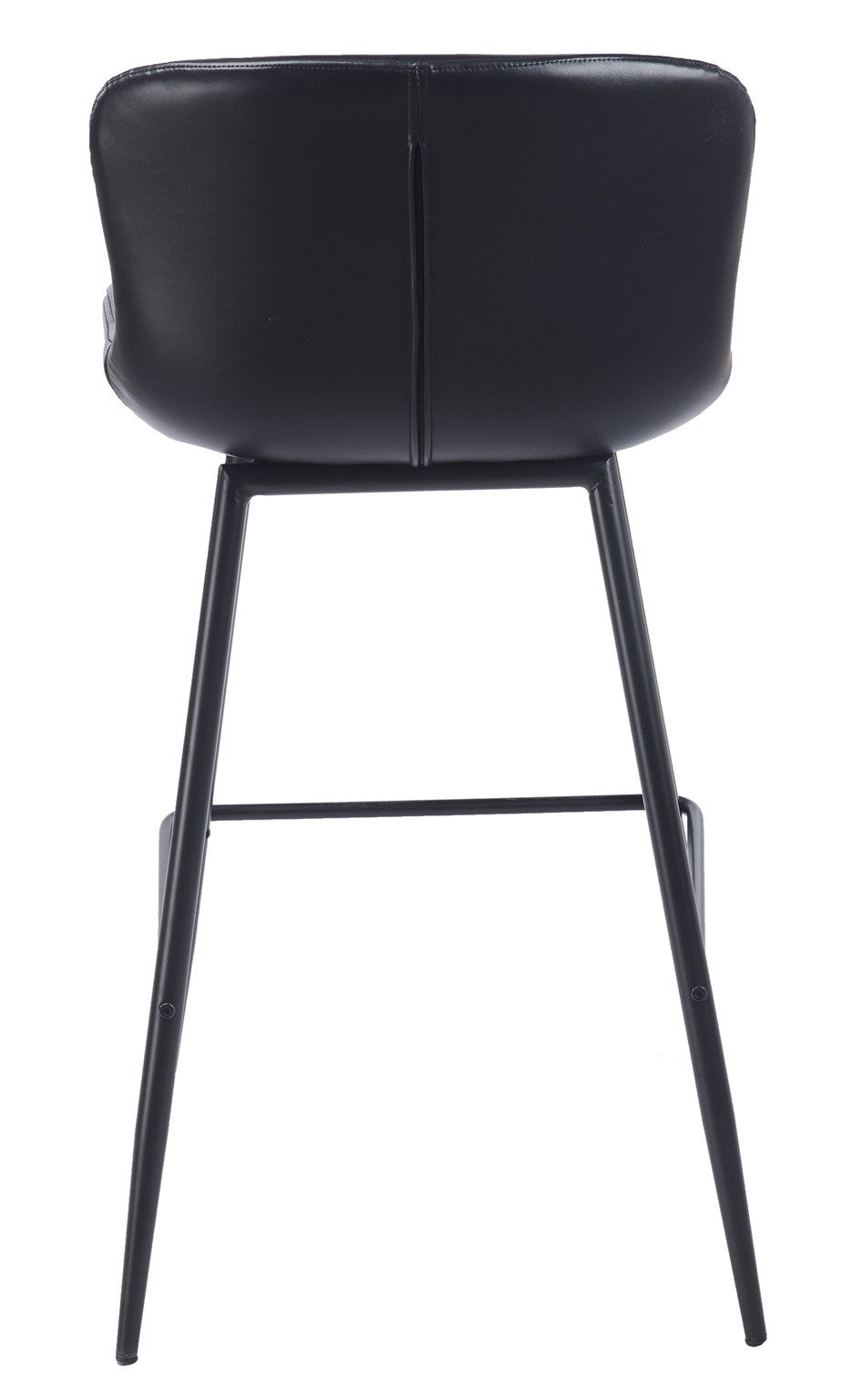 Taburete SAMPER, metal, similpiel vintage negra