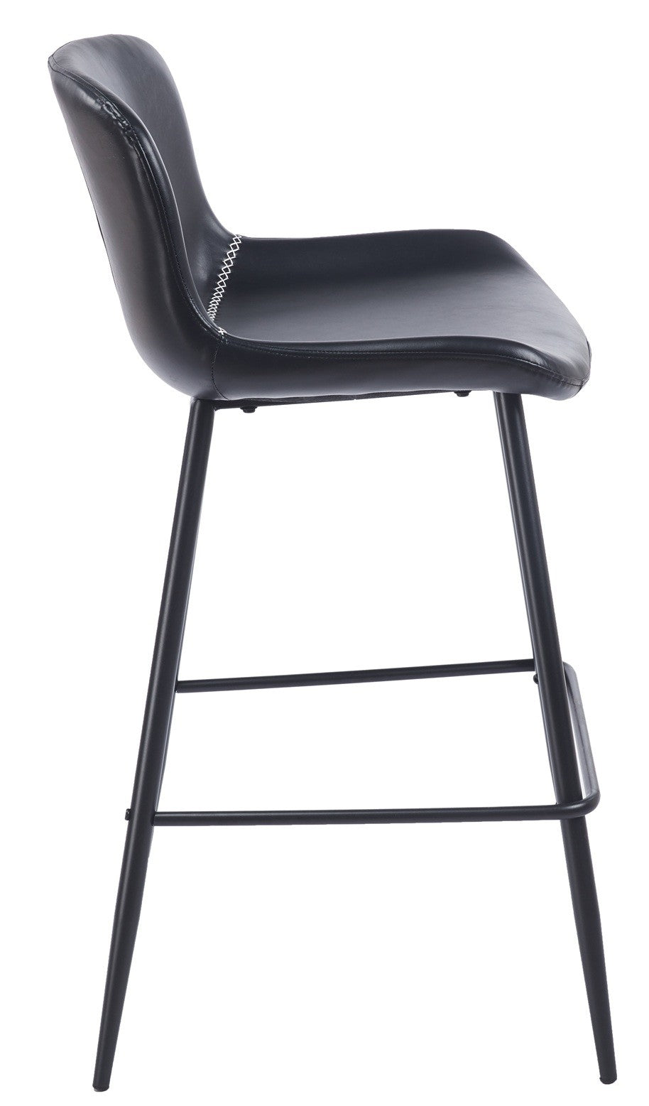 Taburete SAMPER, metal, similpiel vintage negra