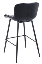 Taburete SAMPER, metal, similpiel vintage negra