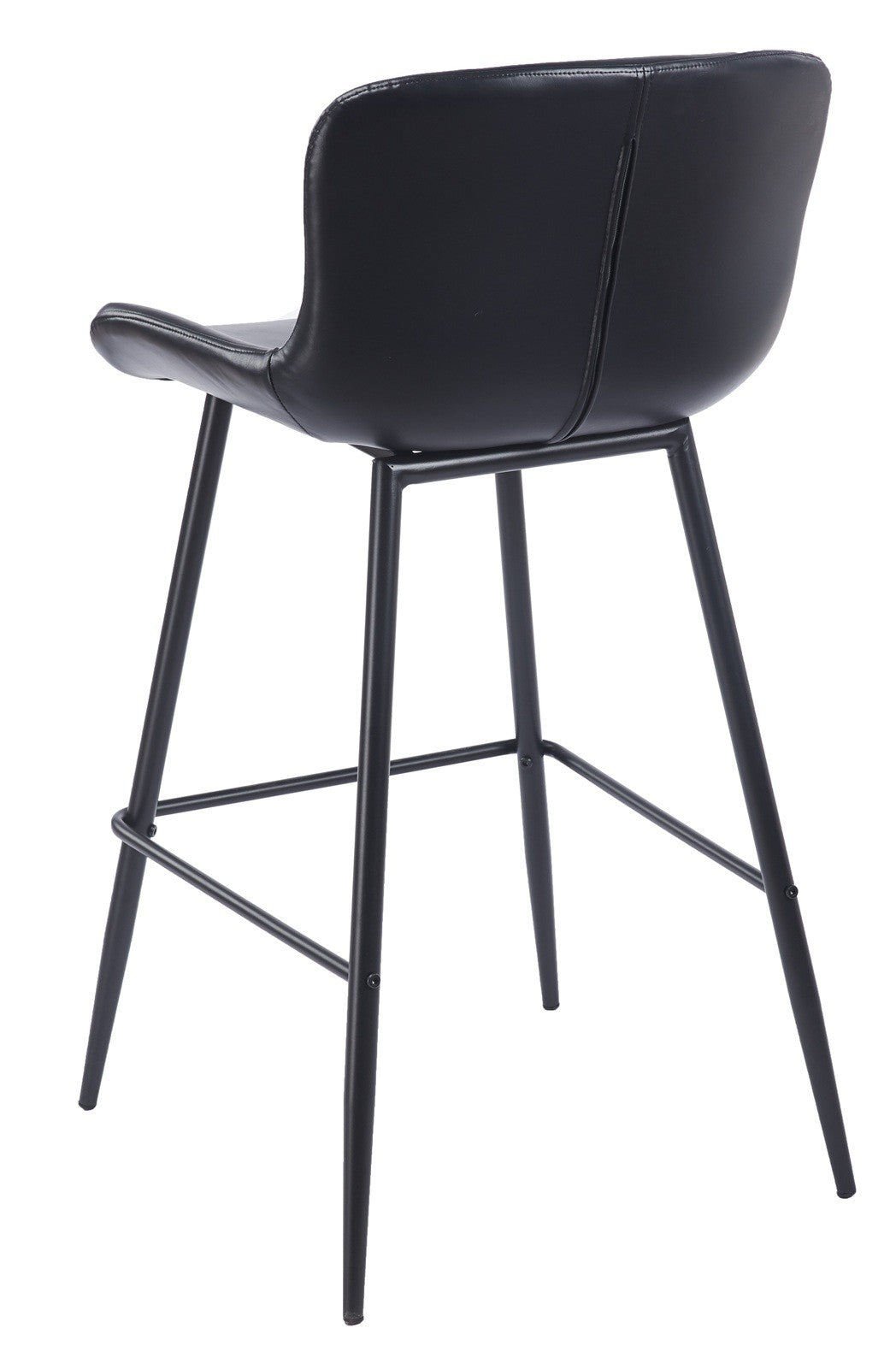 Taburete SAMPER, metal, similpiel vintage negra