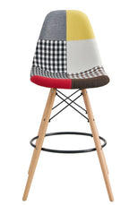 Taburete STAR PAT24, madera, tapizado patchwork 24