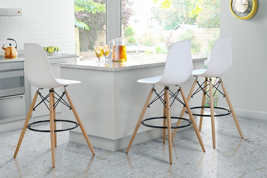 Taburete STAR (SU), madera, carcasa turquesa
