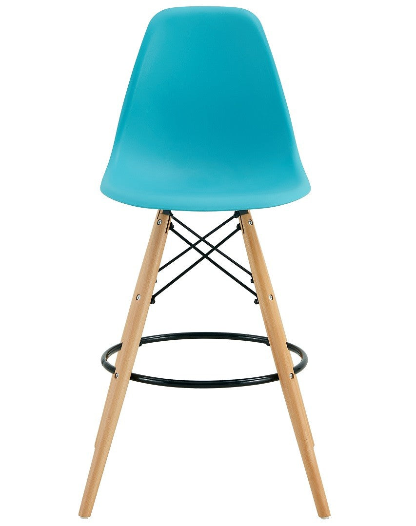 Taburete STAR (SU), madera, carcasa turquesa