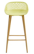Taburete STRAUSS, metal, polipropileno amarillo pastel