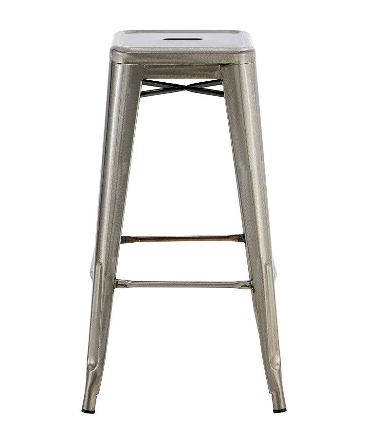 Taburete TOL EK BRUSHED, acero, plata