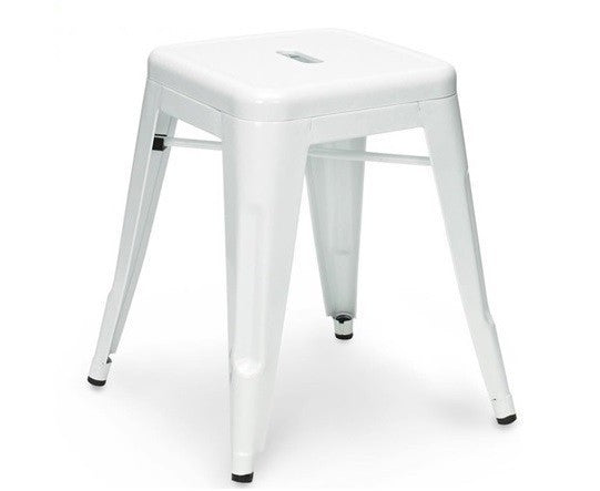 Taburete TOL EK LIMITED 46, bajo, acero, blanco