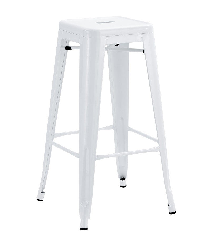 Taburete TOL EK LIMITED, acero, blanco