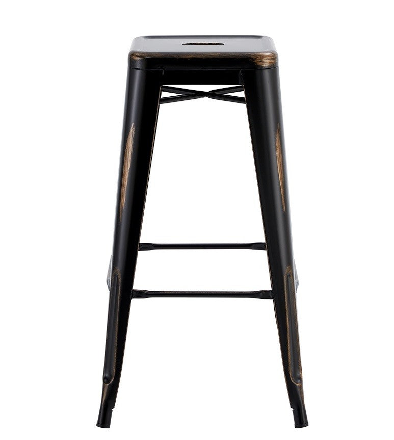 Taburete TOL EK VINTAGE, acero, negro