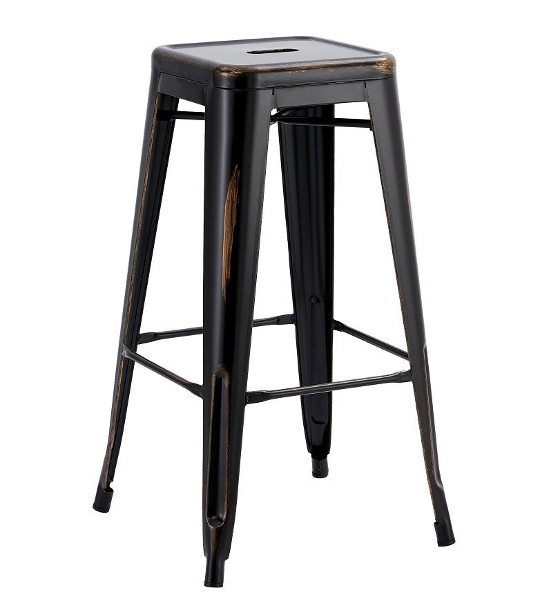 Taburete TOL EK VINTAGE, acero, negro