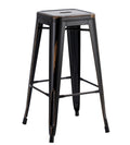 Taburete TOL EK VINTAGE, acero, negro
