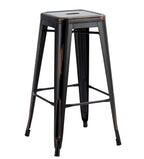 Taburete TOL EK VINTAGE, acero, negro