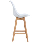 Taburete TORRE (SU), madera, blanco, cojín blanco