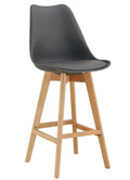 Taburete TORRE (SU), madera, gris oscuro, cojín gris oscuro