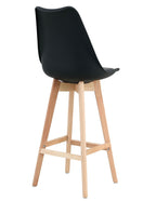 Taburete TORRE (SU), madera, negro, cojín negro