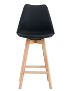 Taburete TORRE (SU), madera, negro, cojín negro